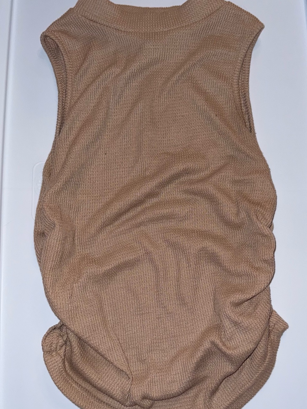 Women’s SHEIN - Taupe/Tan, Ruched, Sleeveless Tank